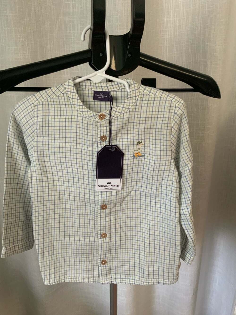 Sergent Major Plaid Shirt Boys Size 36M NWT